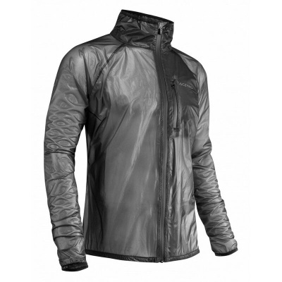 Casaco impermeável cinza escuro com fecho de correr