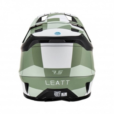 Capacete Leatt 7.5 verde e branco com selo DOT M