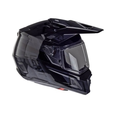 Capacete de motorizada preto com viseira transparente