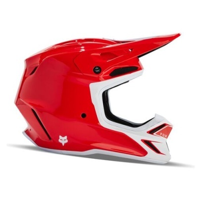 Capacete integral motocross vermelho e branco FOX
