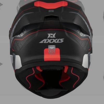 Capacete AXXIS preto com detalhes vermelhos e brancos