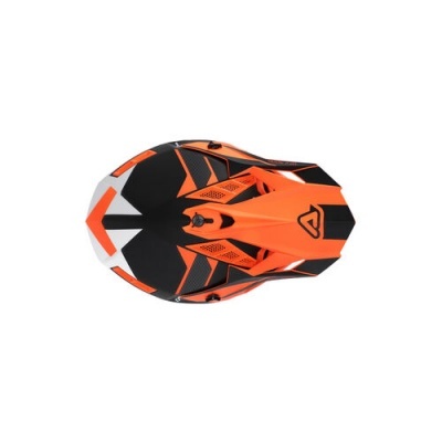 Capacete de ciclismo vermelho, preto e branco com logotipo em escudo