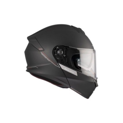 Capacete de mota integral preto com viseira transparente