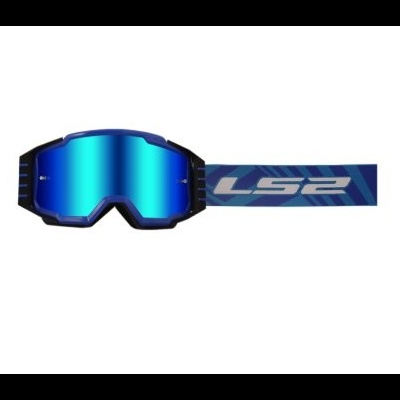 Óculos de proteção espelhados azuis LS2 com fita azul escura