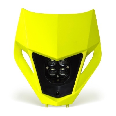Farol dianteiro amarelo para moto com luz LED circular