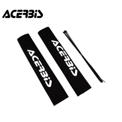 Proteções de chassi pretas com logótipo ACERBIS branco e abraçadeiras pretas