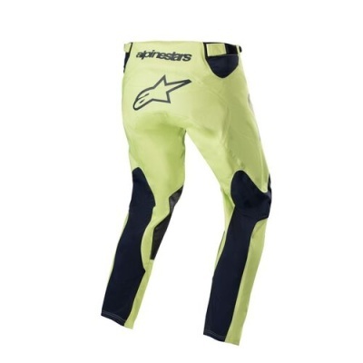 Calças de motocross amarelo fluorescente e preto com logo Alpinestars