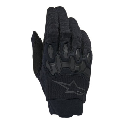 Luvas de proteção pretas com detalhes em borracha e logotipo cinzento