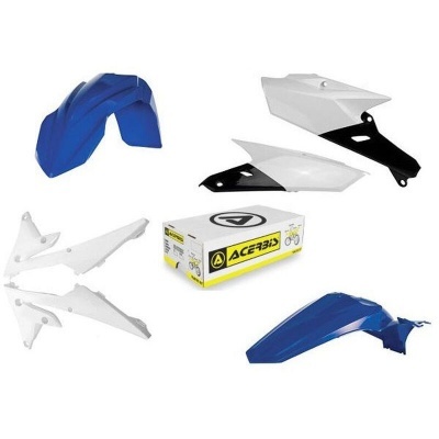 Conjunto de peças para mota em azul e branco com caixa ACEBIS