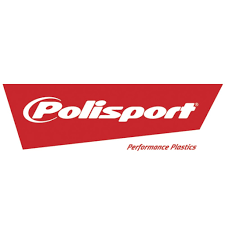 Logótipo Polisport em vermelho e branco com texto Performance Plastics