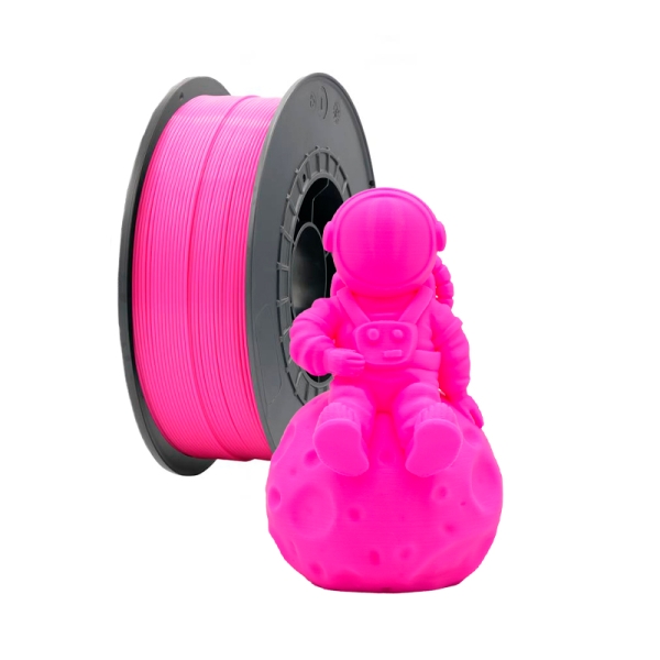 Filamento PLA - Diametro 1,75mm - Bobina 1kg Rosa Fluorescente Filament 3D Bobina de filamento de impressão 3D rosa com figura impressa de astronauta