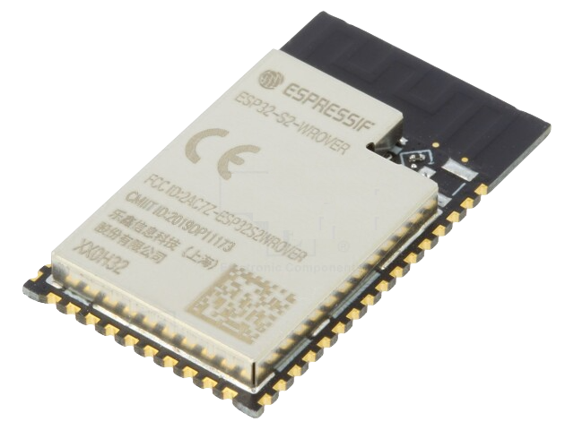 Módulo ESP32 IoT ESP32-S2-WROVER-N4R2 SMD Módulo ESP32-S2-WROOM da ESPRESSIF com etiqueta metálica e pinos dourados