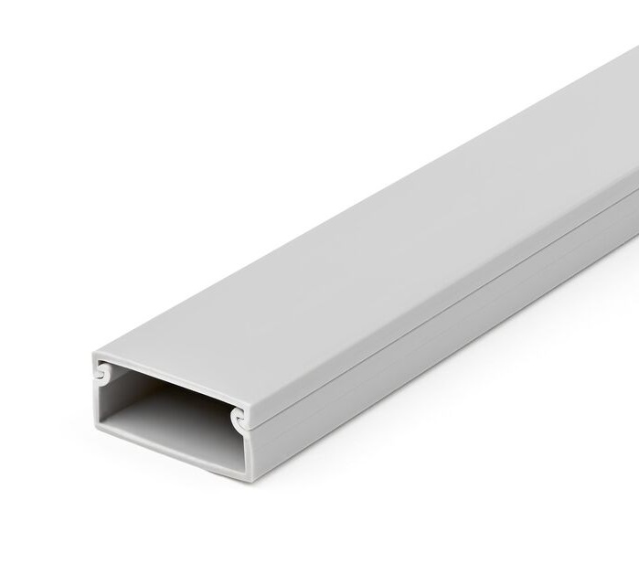 Canaleta de plástico cinzento claro retangular