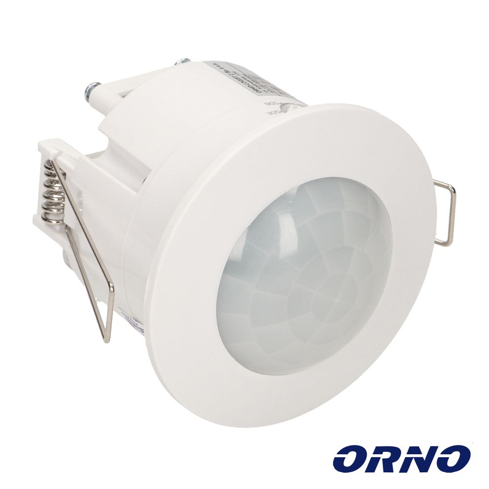 Detetor De Movimentos Pir P/ Encastrar Branco Orno (sensores de movimento) Sensor de movimento redondo branco para teto com superfície translúcida hexagonal.
