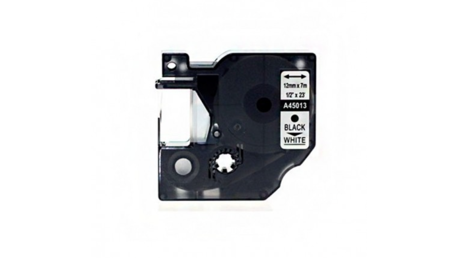 Etiquetas Dymo D1 45013 Generica para Rotuladora Texto preto sobre fundo branco Cartucho de fita preta para impressora de etiquetas