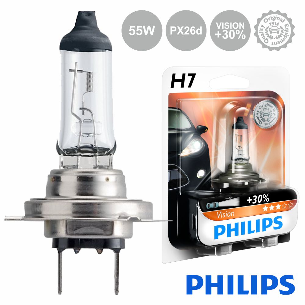 Lâmpada halogénea Philips H7 55W PX26d na embalagem