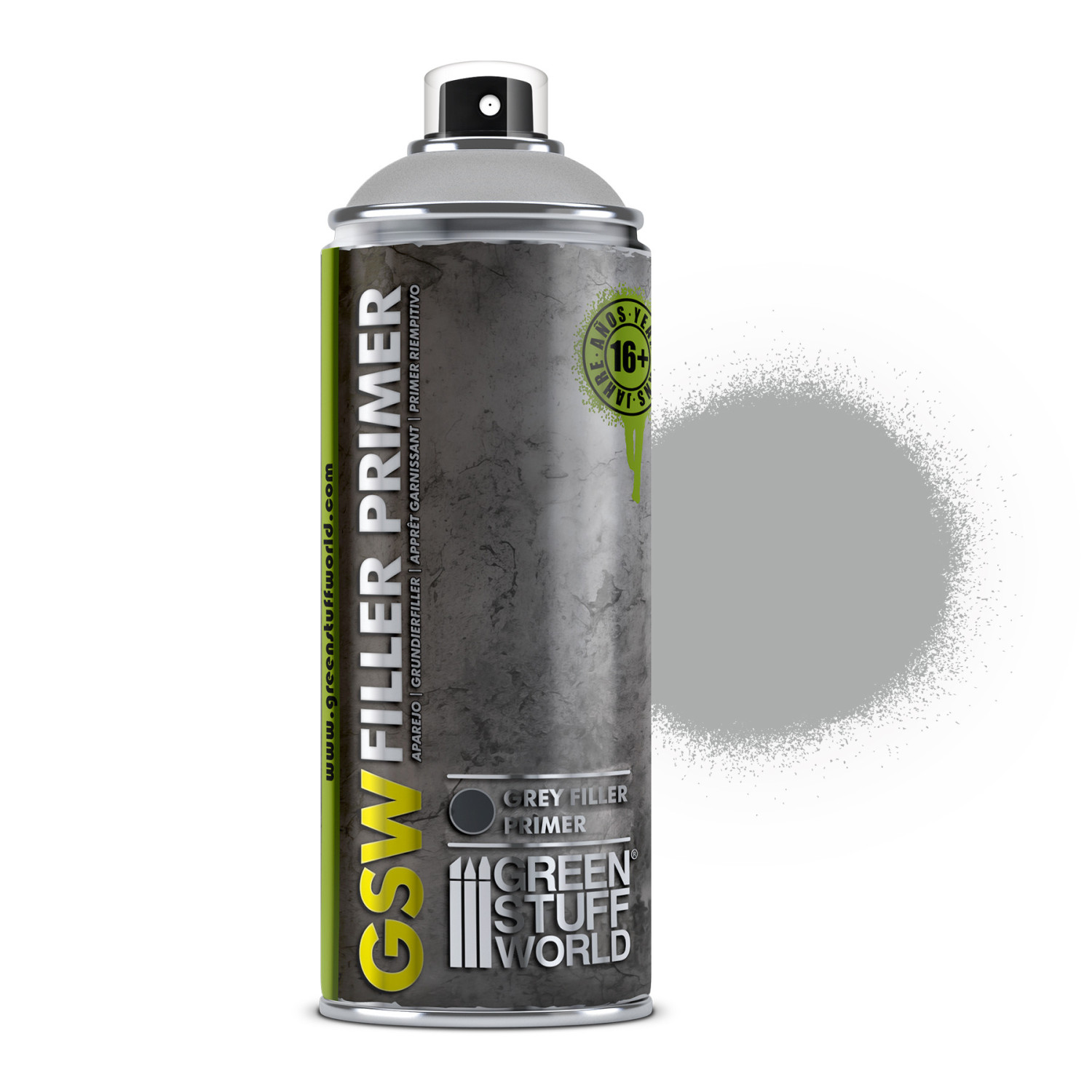 Spray primário enchimento 3D 400ml Cinzento Spray de tinta cinzenta GSW Filler Primer da Green Stuff World