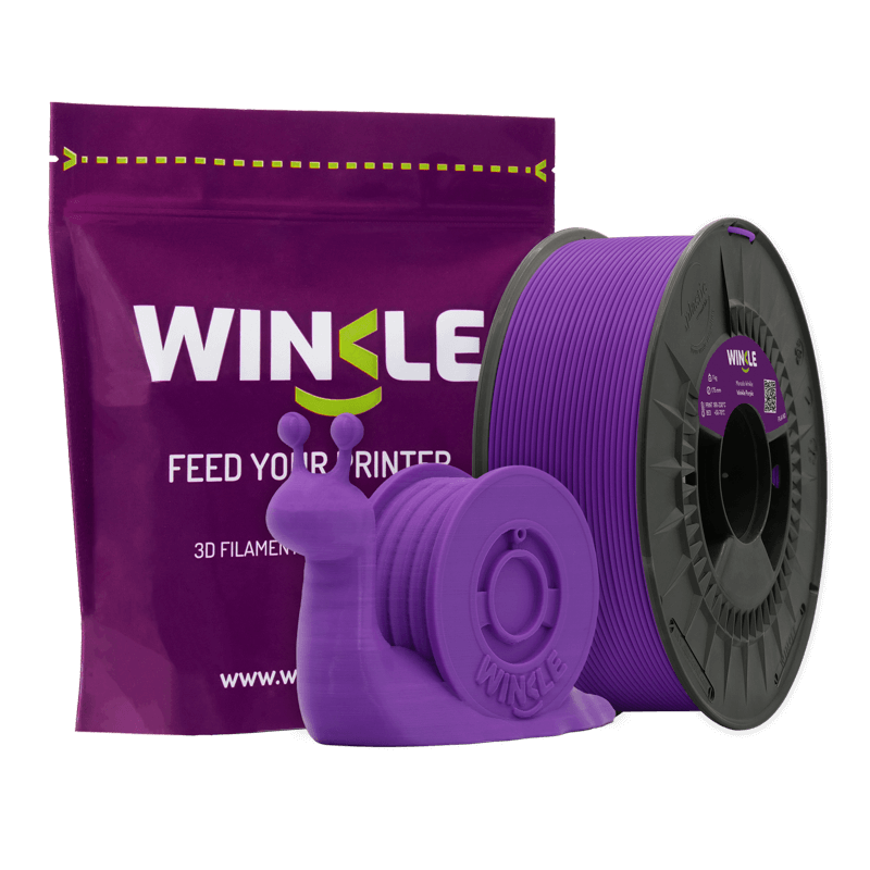 Filamento PLA Purpura 1.75mm 1kg Winkle Filamento 3Droxo com pacote Winkle e figura lesma impressa