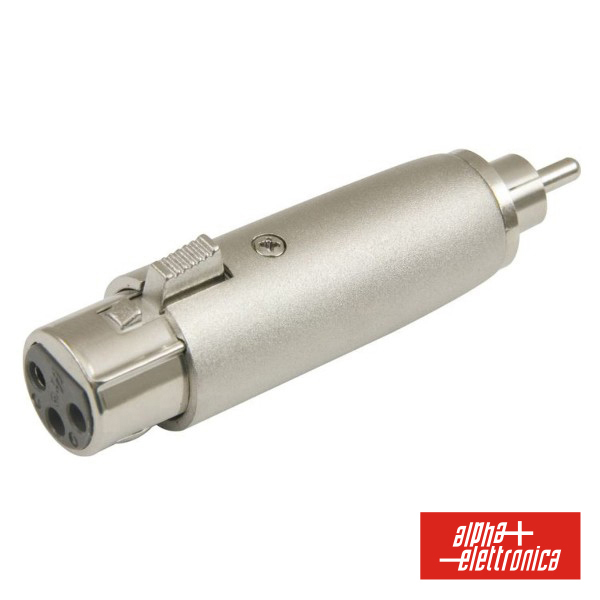 Ficha Adaptadora Xlr 3P Fêmea / Rca Macho Adaptador de conector de áudio metálico prateado com conector RCA