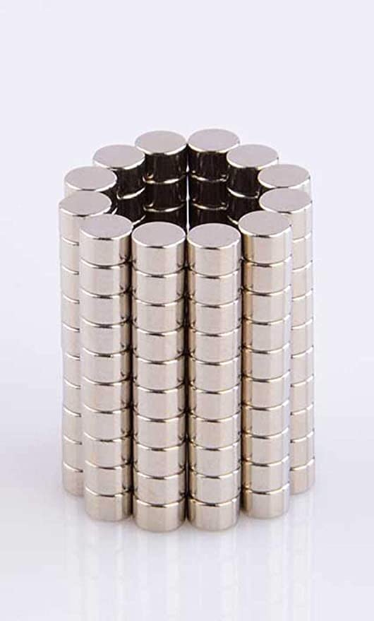 Íman Redondos 5 mm x 3 mm neodímio cada iman Pequenos ímanes cilíndricos prateados empilhados em colunas em círculo