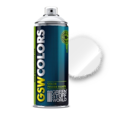 Spray de tinta spray azul e verde GSWorld em fundo branco