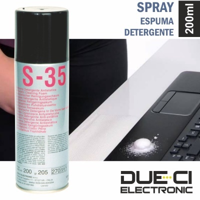 spray espuma detergente S-35 para limpeza eletrónica