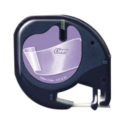 Medidor de fita métrica preto com interior roxo e fita metálica.