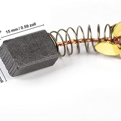 Escova elétrica para motor em carvão com mola e conector amarelo