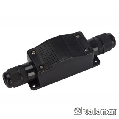 Conector elétrico preto com tampa de rosca
