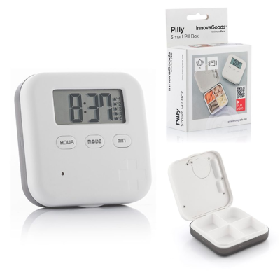 Caixa inteligente para comprimidos Pilly da InnovaGoods com visor digital