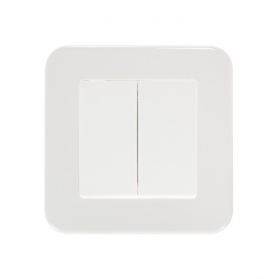 Interruptor de luz duplo branco quadrado