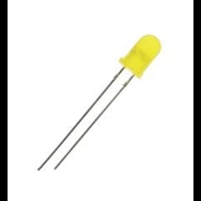 Díodo emissor de luz amarelo com pernas metálicas