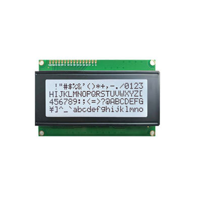Display LCD monocromático com caracteres em fundo cinza e placa verde