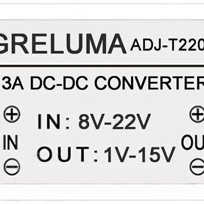 Conversor DC-DC GRELUMA ADJ-T2203 com fios coloridos