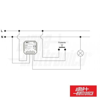 Diagrama elétrico com ligação de dispositivo e símbolo de lâmpada e interruptor