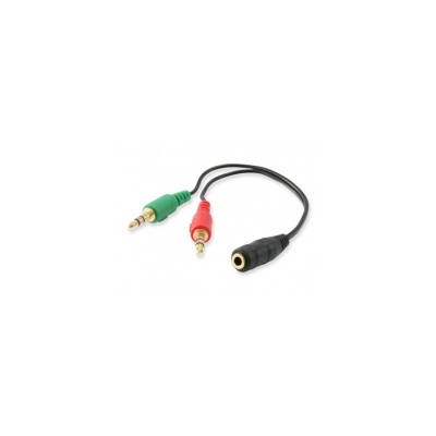 Cabo adaptador áudio com fichas jack 3,5 mm preta, verde e vermelha