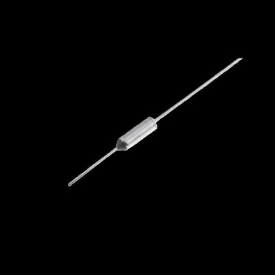 Resistor axial cinza claro em fundo preto