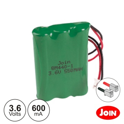 Bateria recarregável verde com fios e conector branco