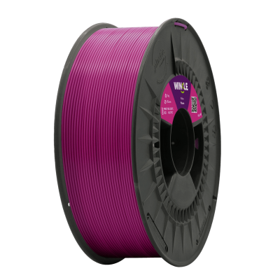 Rolo de filamento PLA cor rosa para impressão 3D em suporte plástico cinzento