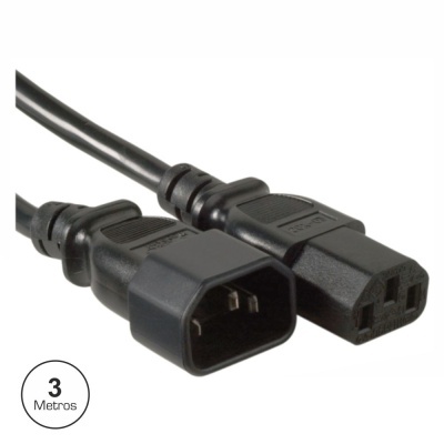 cabo de extensão elétrico preto com conectores macho e fêmea