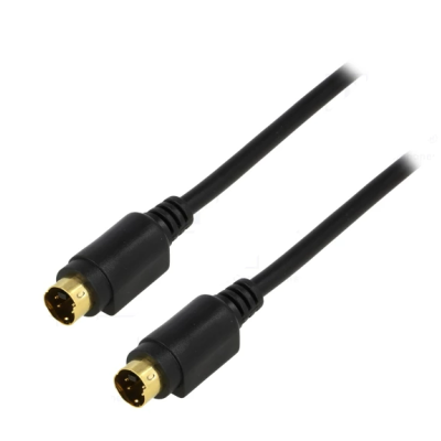 Cabo preto com conectores de 4 pinos dourados em ambas as extremidades