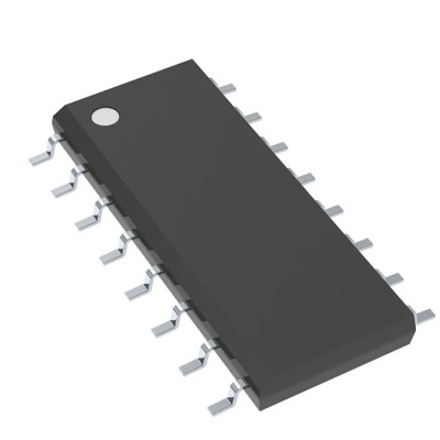 Circuito integrado negro rectangular con pines metálicos