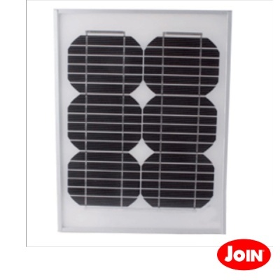 Painel solar com seis células pretas e moldura branca