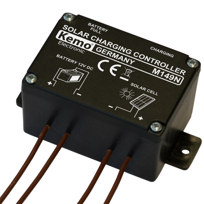 Controlador de carregamento solar Kemo Germany M149N preto com fios marrons