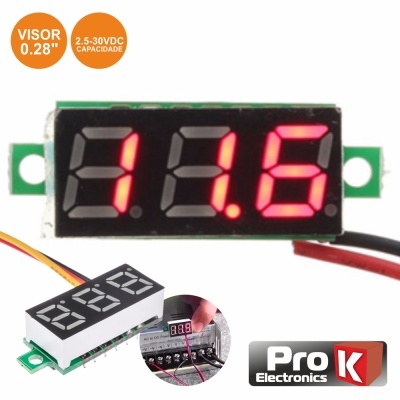 Display digital LED vermelho de três dígitos com voltagem 2.5-30VDC