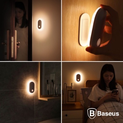 Luz LED portátil Baseus fixa em parede em diferentes locais da casa