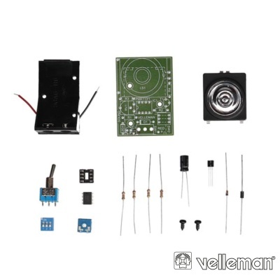 Componentes eletrónicos Velleman para montagem em fundo branco