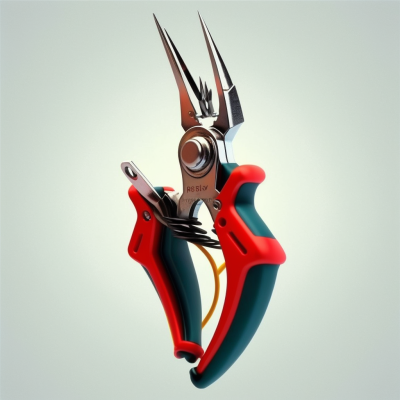 Alicate multiusos com cabo emborrachado vermelho e verde escuro