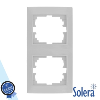 Moldura dupla branca para interruptores ou tomadas da Solera