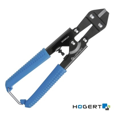 alicate preto com cabo azul em fundo branco